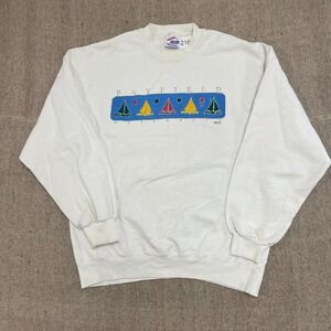 vintage bayfield wisconsin Sweatshirt mens large white 1990s boats